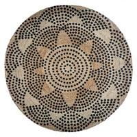 JUTETEPPICH Ø 120 cm - Beige/Dunkelbraun, Naturmaterialen (120/120cm) - Atmosphera Createur d´interieur