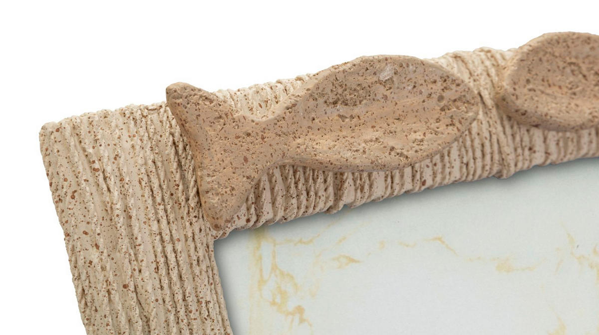 BILDERRAHMEN Sand, Fotoformat 20 x 25 cm, beige, Polyresin und Glas, Rahmen 25 x 3,2 x 31 cm - Beige, Glas/Kunststoff (25/31/3.2cm) - Mauro Ferretti