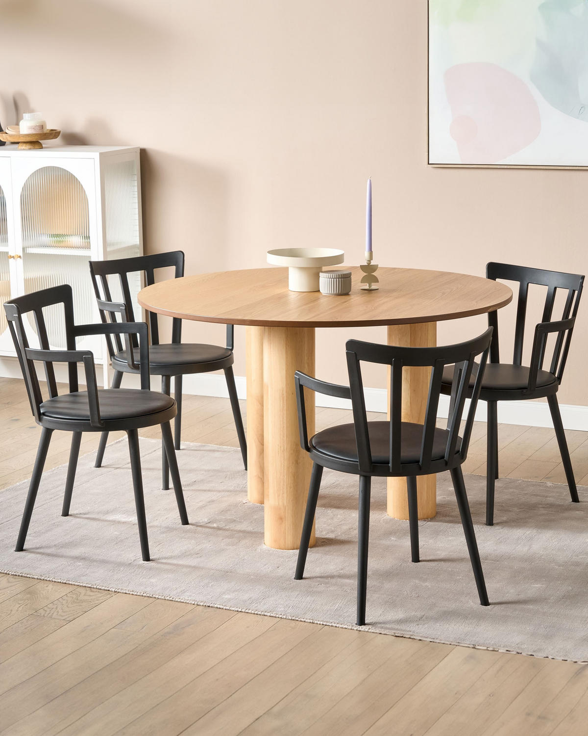 ÉTKEZŐSZÉK 4 darabos Szett Műanyag Fekete Morill - fekete, műanyag (49/77/52cm) - Beliani