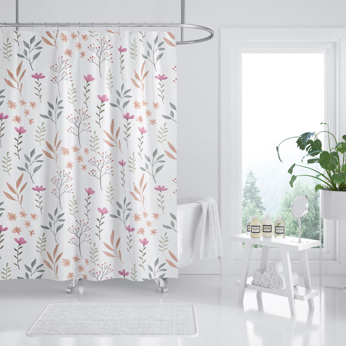DUSCHVORHANG – 180 x 200 cm – PEVA-Material - Multicolor, Textil (180/200cm)
