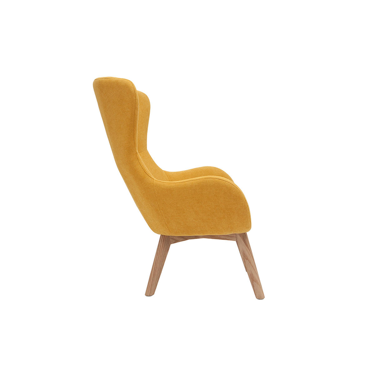 SESSEL Samt Senfgelb ESKUA - Gelb, Textil (87/105/76cm) - Miliboo