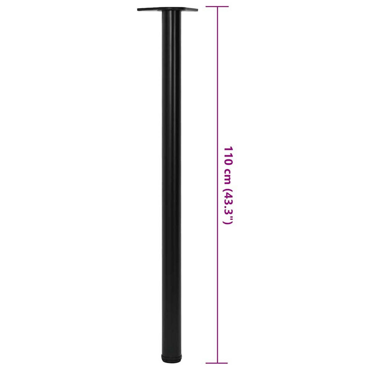 TISCHBEINE Liegen Füße 110 cm Schwarz Eisen - Schwarz, Metall (6/110/6cm) - vidaXL