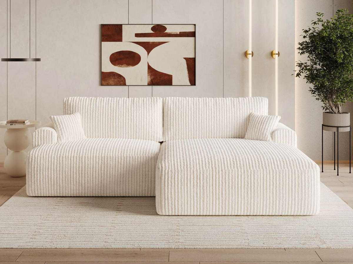 ECKSOFA Serene Creme Rechts - Creme, Holz/Textil (145/259cm) - Graingold