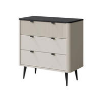 KOMMODE Marly 3S RE11 - Kaschmir/Schwarz, Holzwerkstoff/Metall (90/82/40cm) - MIRJAN24