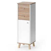 MIDISCHRANK Senyo Weiß 30 x 95 cm mit Schubladen - Weiß, Holzwerkstoff (30/95/30cm) - Vicco