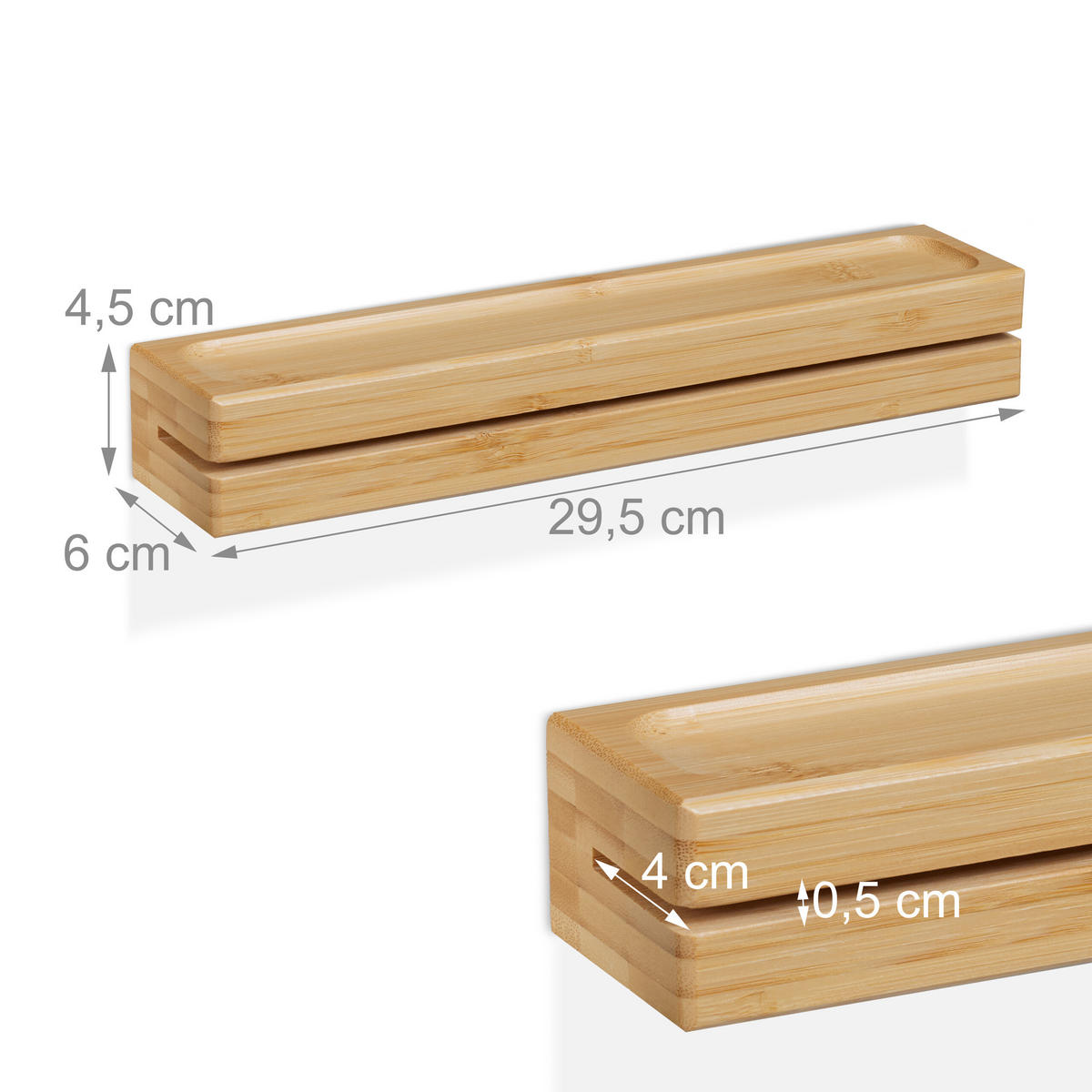 SCHLÜSSELBRETT - Hellbraun, Holz (29.5/4.5/6cm) - Relaxdays