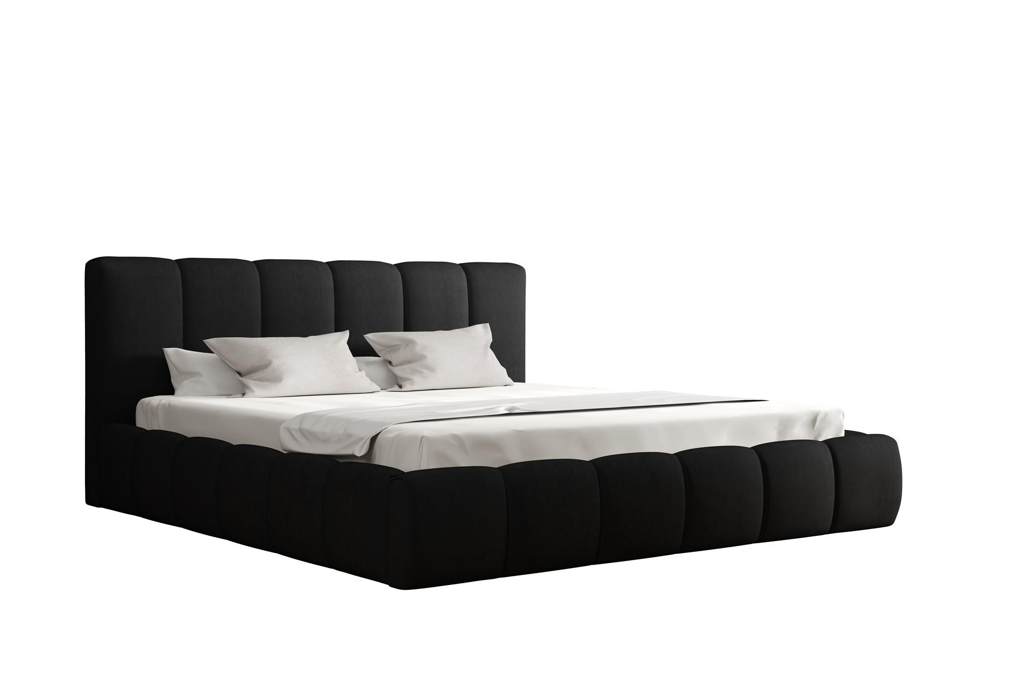 POLSTERBETT Giulia Magic Velvet Komplett - Schwarz, Holzwerkstoff/Textil (180/200cm) - Fun Möbel