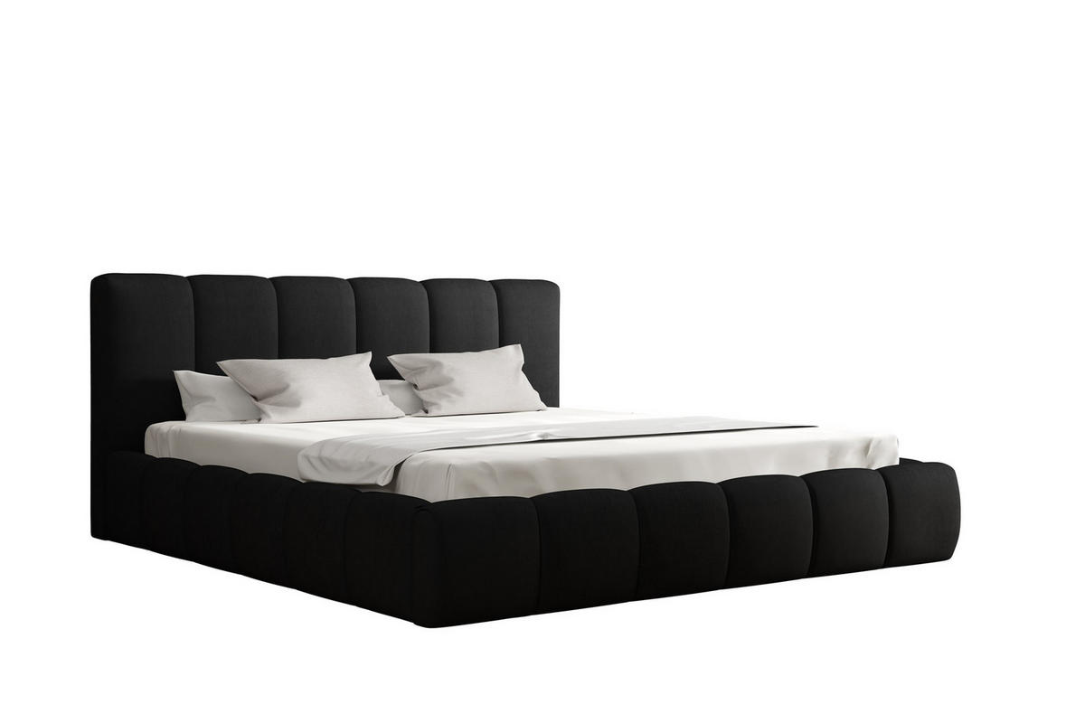 POLSTERBETT Giulia Magic Velvet - Schwarz, Holzwerkstoff/Textil (140/200cm) - Fun Möbel