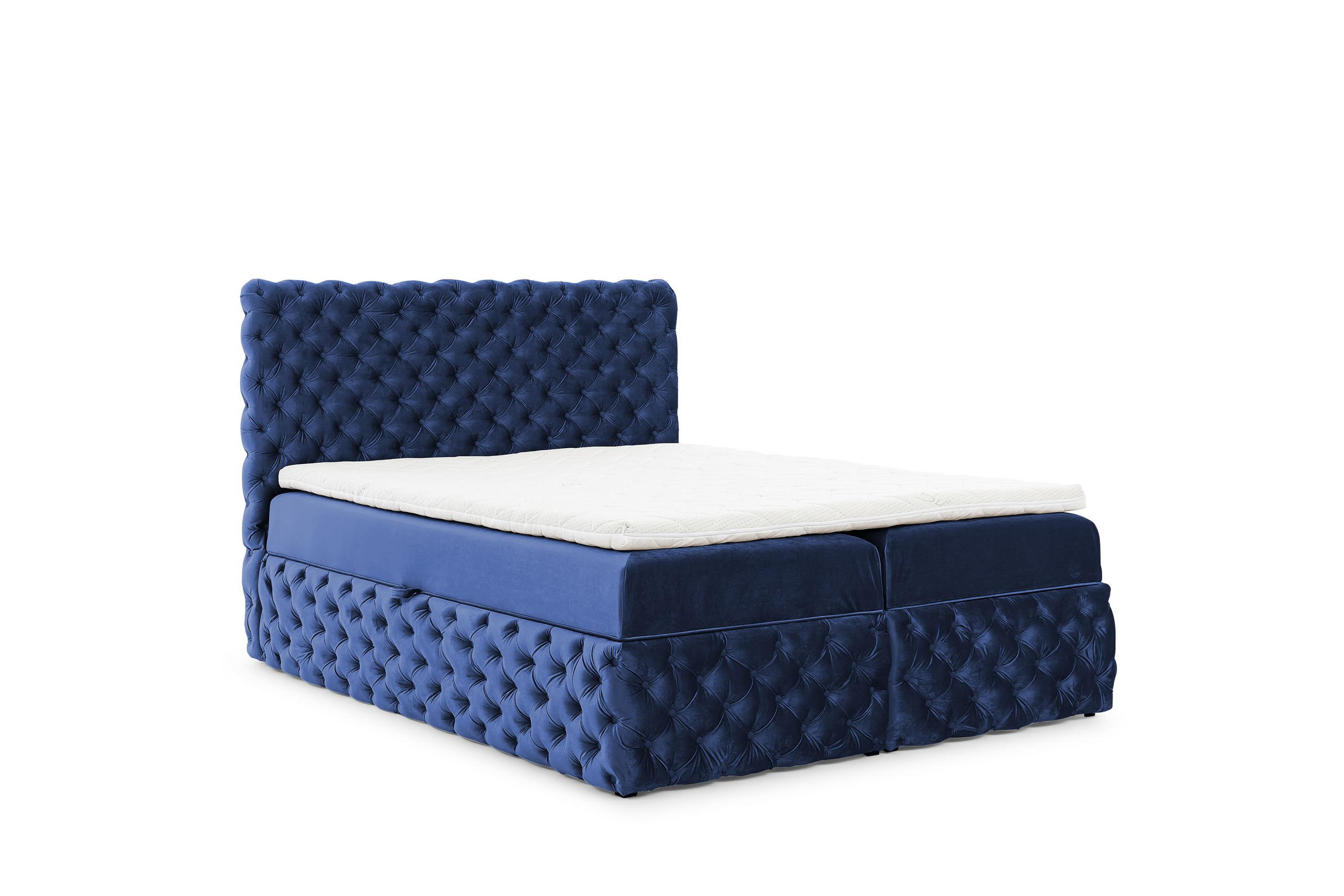 BOXBETT mit zwei Stauraum 120x200 cm in Marineblau - Blau, Textil (120/200cm) - Home Collective