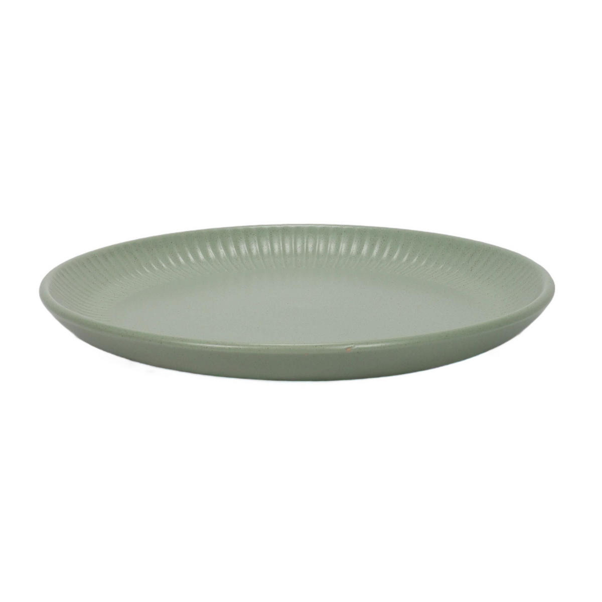 TELLER aus Steinzeug Grün 22/22/2,1 cm - Grün, Keramik (22cm) - Siaki