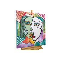 RUČNE MAĽOVANÝ AKRYLOVÝ OBRAZ 80/80 cm, viacfarebný, abstraktný dekoratívny motív - viacfarebná, drevo/textil (80/80cm) - KUNSTLOFT