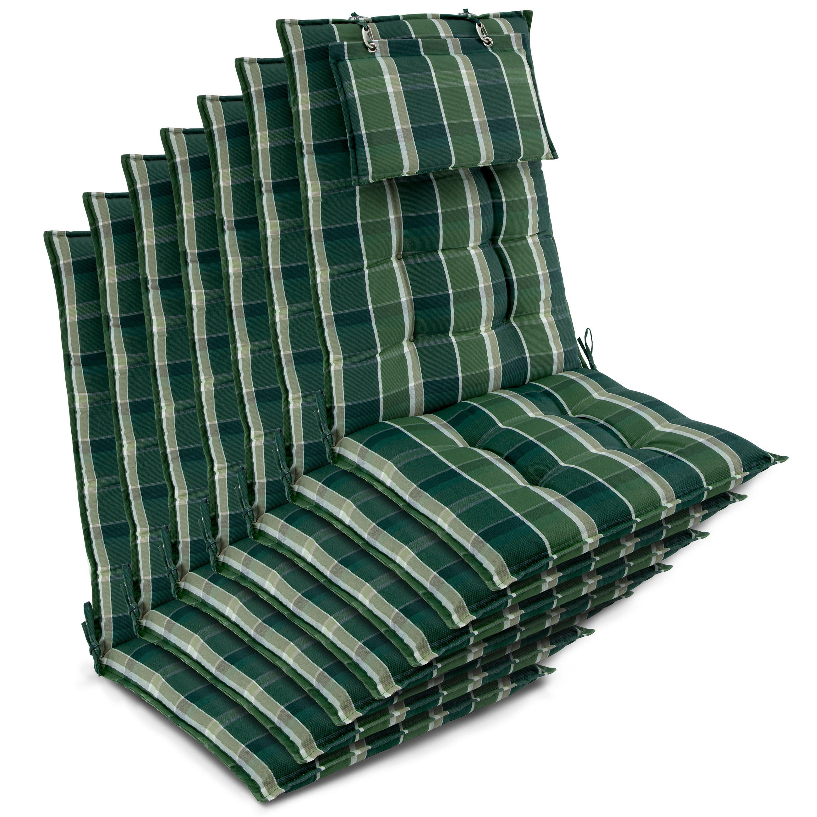 HOCHLEHNER Sun-HL 119x50x8cm Grün-Kariert (7tlg) - Dunkelgrün, Textil (50/120cm) - Beautissu 