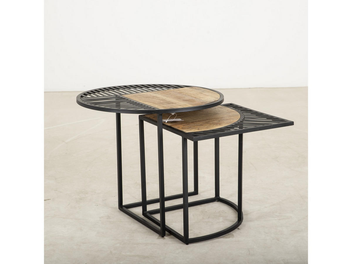 COUCHTISCH Teona Mangoholz 60 cm / 60 cm Schwarz - Schwarz, Holz (60/60/45cm)