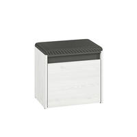 SITZBANK Hyga Pinie weiß / anthrazit 50 / 34 / 47cm - Weiß/Grau, Holz/Holzwerkstoff (50/47/34cm) - Feldmann-Wohnen