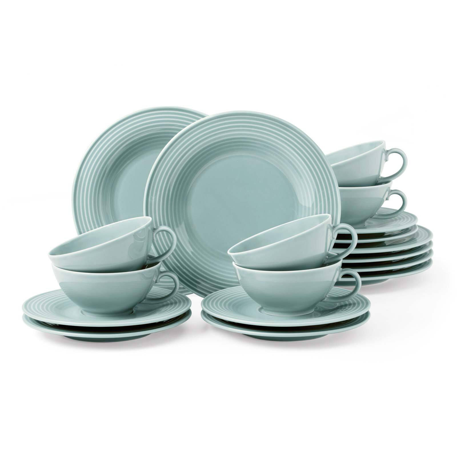 TEESERVICE Beat Color Glaze Arktisblau 18er Set - Blau, Keramik (1/1/1cm) - Seltmann Weiden