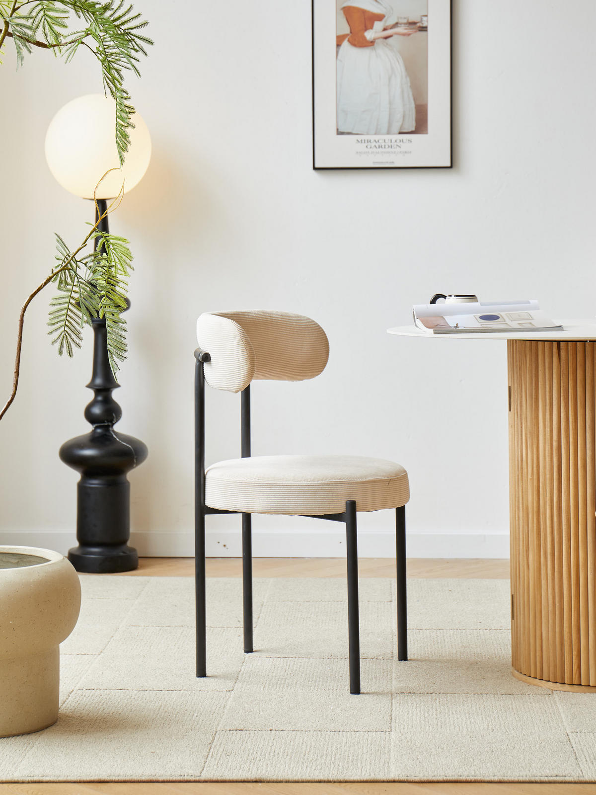 STUHL 2er-Set Kord Beige - Beige, Holz (47/79/48cm) - Nordlys