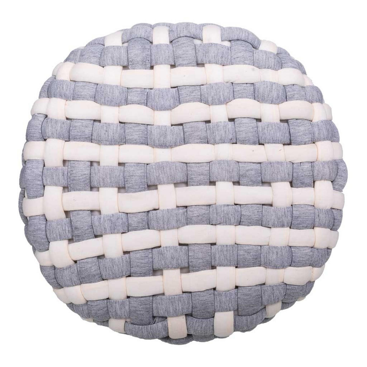 HOCKER aus Holz und Baumwolle, grau, 40x36cm - Multicolor, Holz (40/36/40cm) - Wanderlust