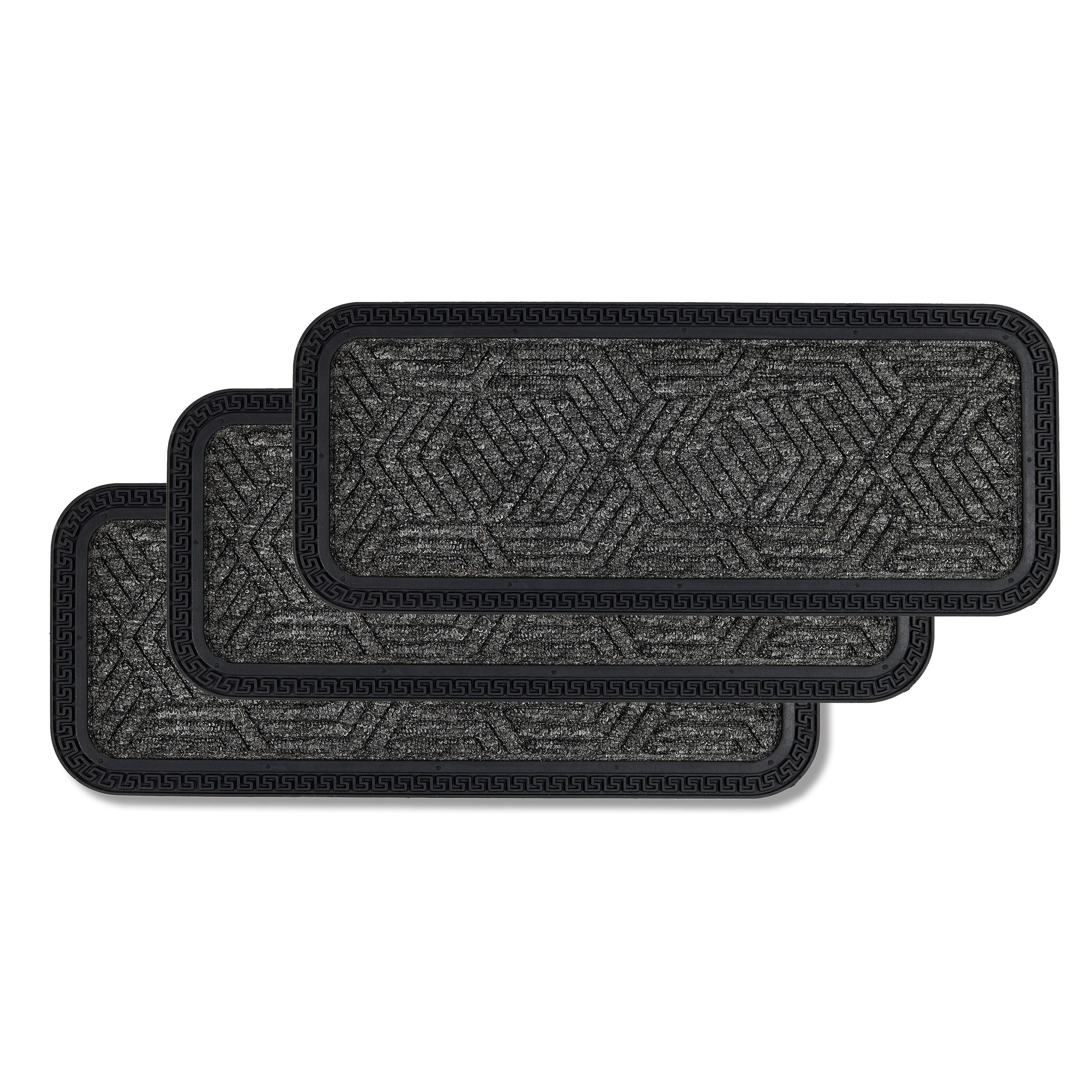 FUSSMATTE Außen BORDER STAR 3ER SET - Dunkelgrau, Textil (25/60cm) - Astra