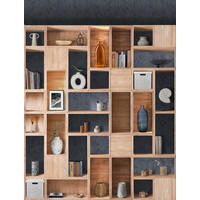 FOTOTAPETE Schrank 280 x 159 cm - Blau, Papier (280/159cm) - Sanders & Sanders
