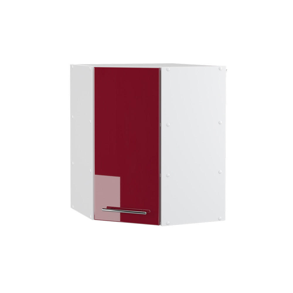 ECKHÄNGESCHRANK Fame-Line Bordeaux Hochglanz 57 cm - Bordeaux/Weiß, Holzwerkstoff (57/72/34.1cm) - Vicco