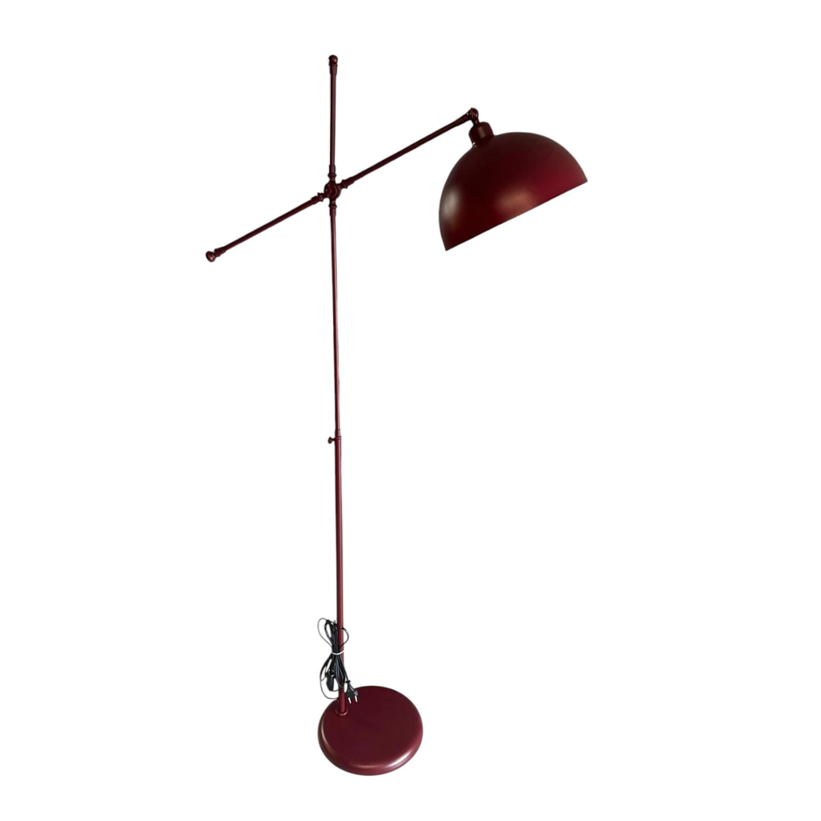 STEHLAMPE Stelan aus Metall mit E27, verstellbarer Lampenschirm - Bordeaux, Metall (37/37/171cm) - Bamyum
