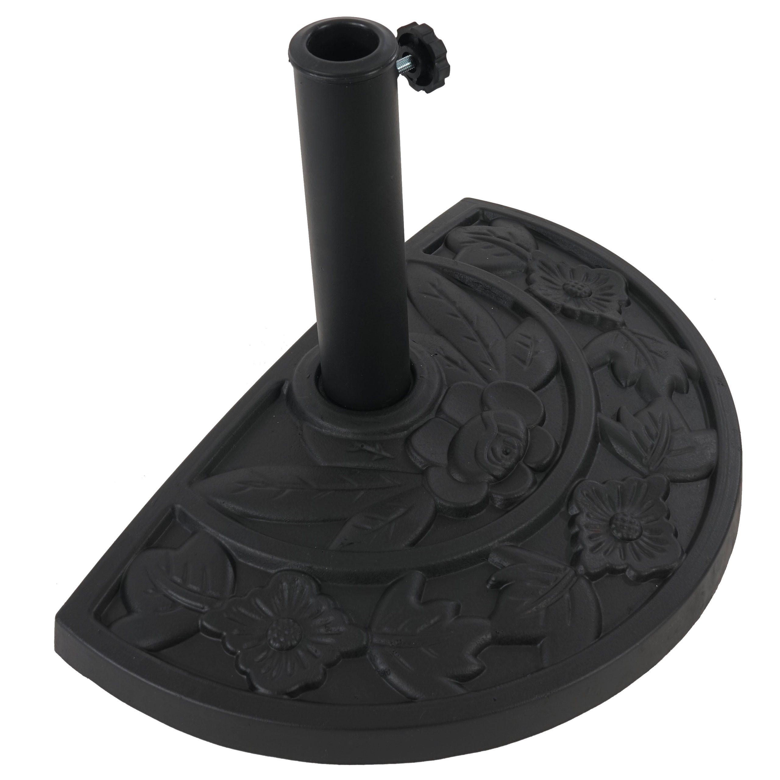 SONNENSCHIRMSTÄNDER HALBRUND Schwarz - Schwarz, Kunststoff (50/32cm) - MCW