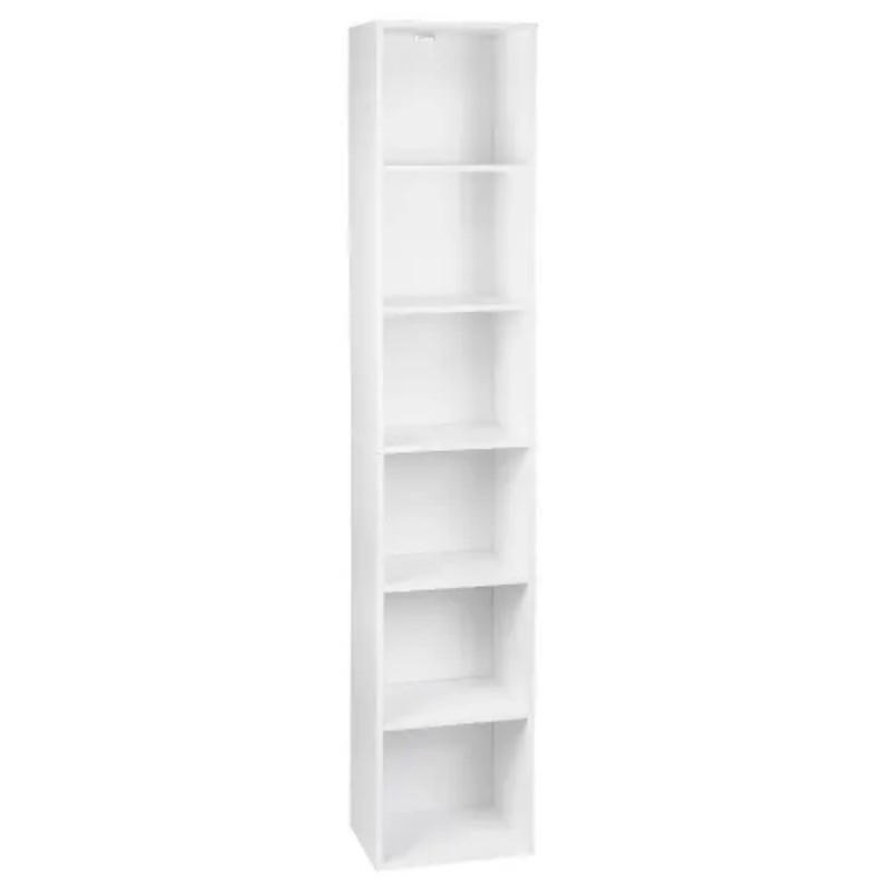BÜCHERREGAL Weiß mit 6 Fächern 30/24/158,4 cm - Weiß, Holzwerkstoff (30/158.4/24cm) - PANGIVO