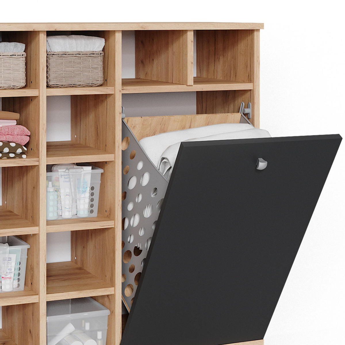BADSCHRANK Fynn Anthrazit 78.4 x 91.6 cm - Anthrazit, Holzwerkstoff (78.4/91.6/34cm) - Vicco