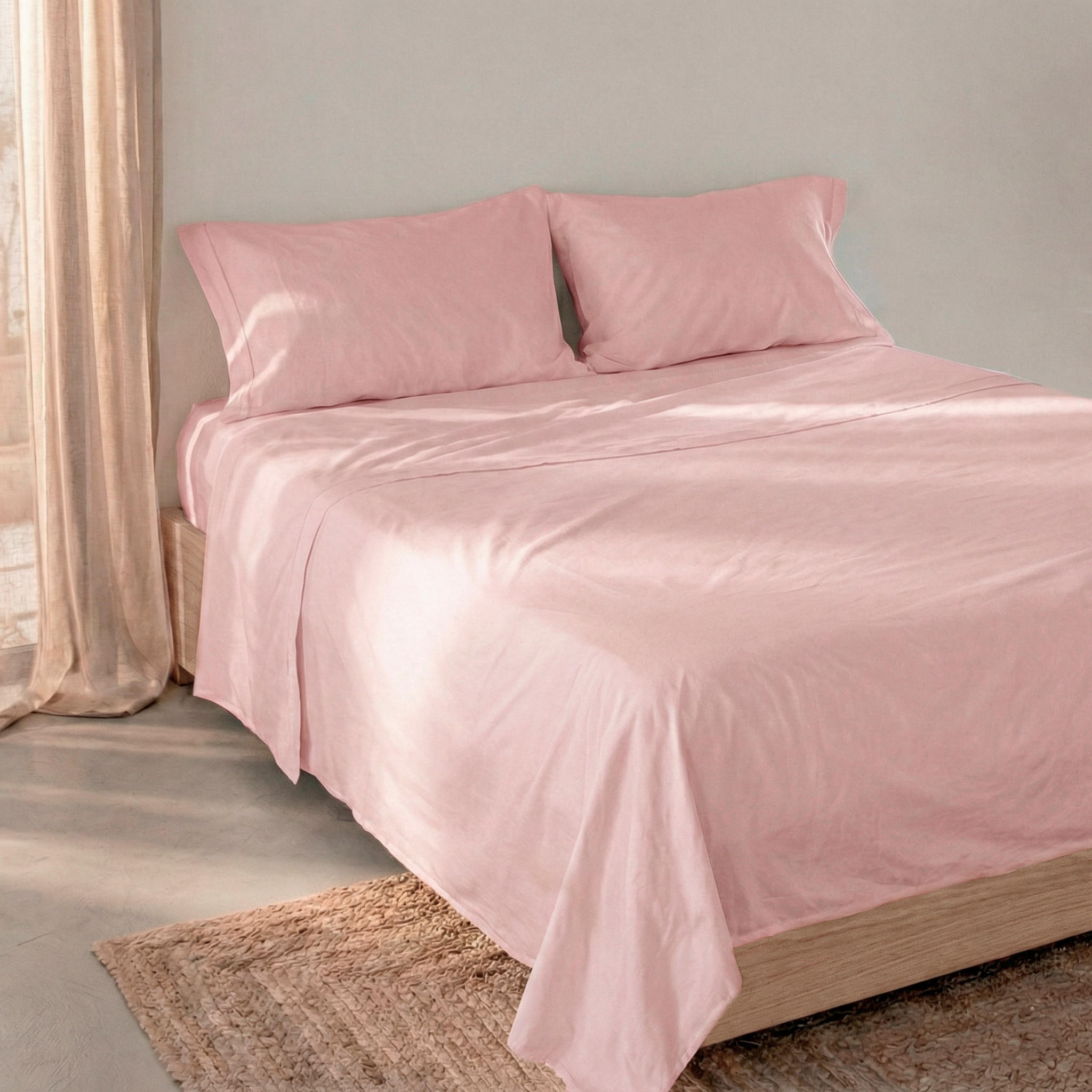 OBERBETTLAKEN basic 240x270 cm hellrosa - Rosa, Textil (240/270cm) - Happy Friday