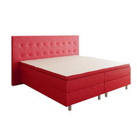 BOXBETT RIO Barcelona 5-Zonen mit Visco Topper H3 First Class Bett in verschiedenen Farben und Größen - Rot, Holz/Holzwerkstoff (160/200cm) - Best For Home