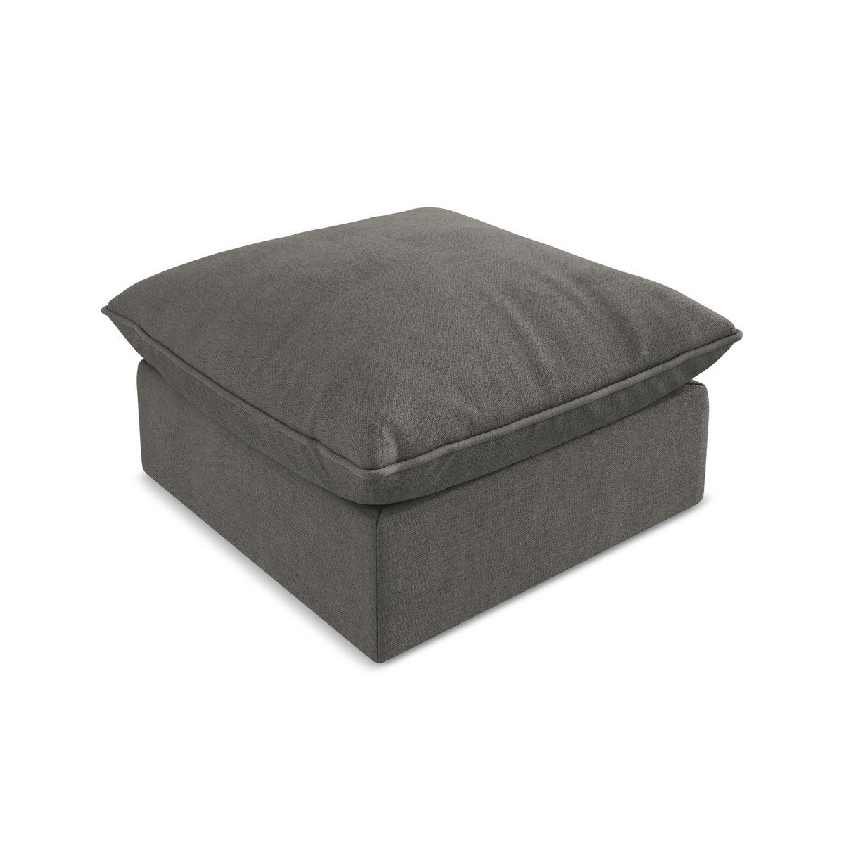 POUF Strukturstoff Grau - Dunkelgrau/Schwarz, Holzwerkstoff/Kunststoff (75/45/75cm) - LaMiaSofa