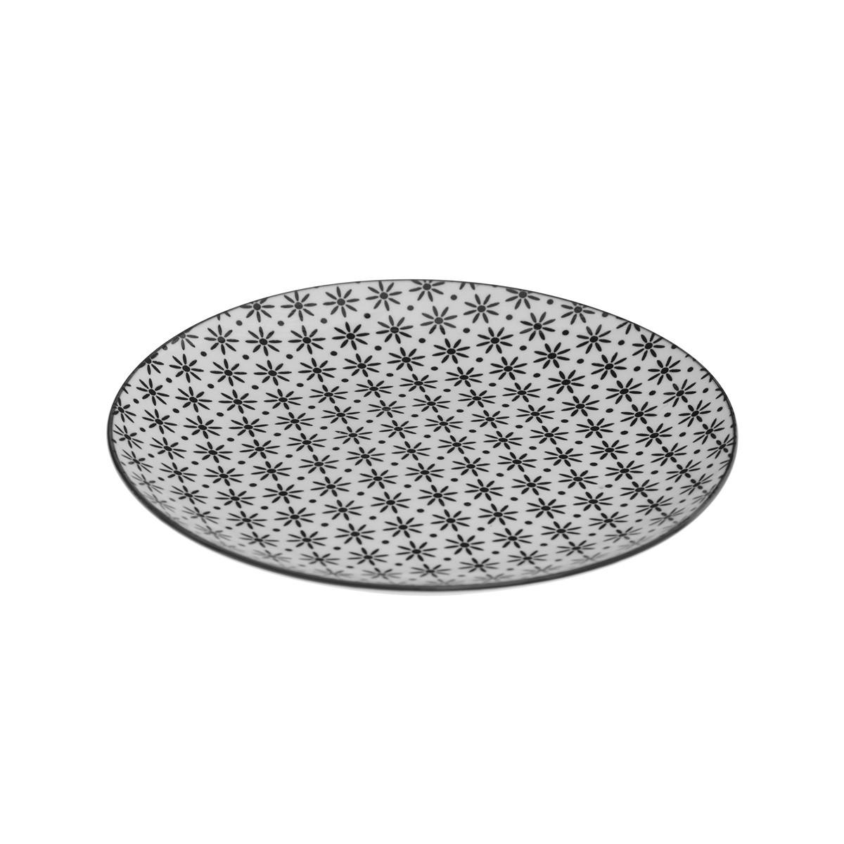 GESCHIRR-SET für 6 Personen Bohemia Muster 2 27/27/2,5 cm - Schwarz, Keramik (27/2.5/27cm) - Secret de Gourmet