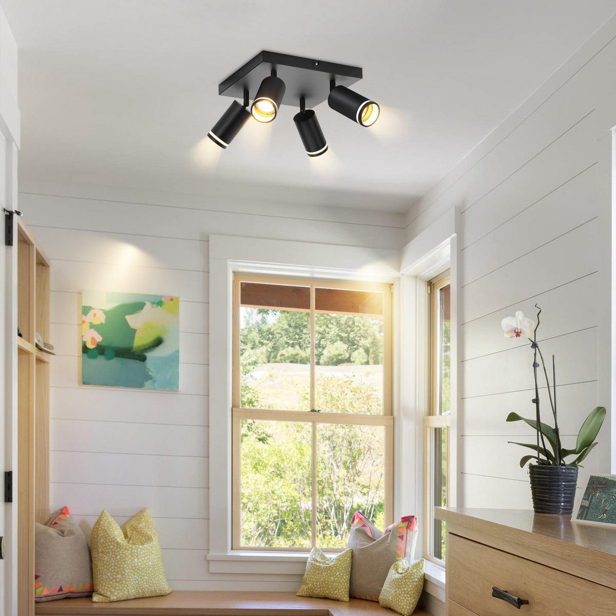 STRAHLER Solingen 4-flammig 25/25/17 cm - Schwarz, Metall (25/25/17cm) - Nettlife