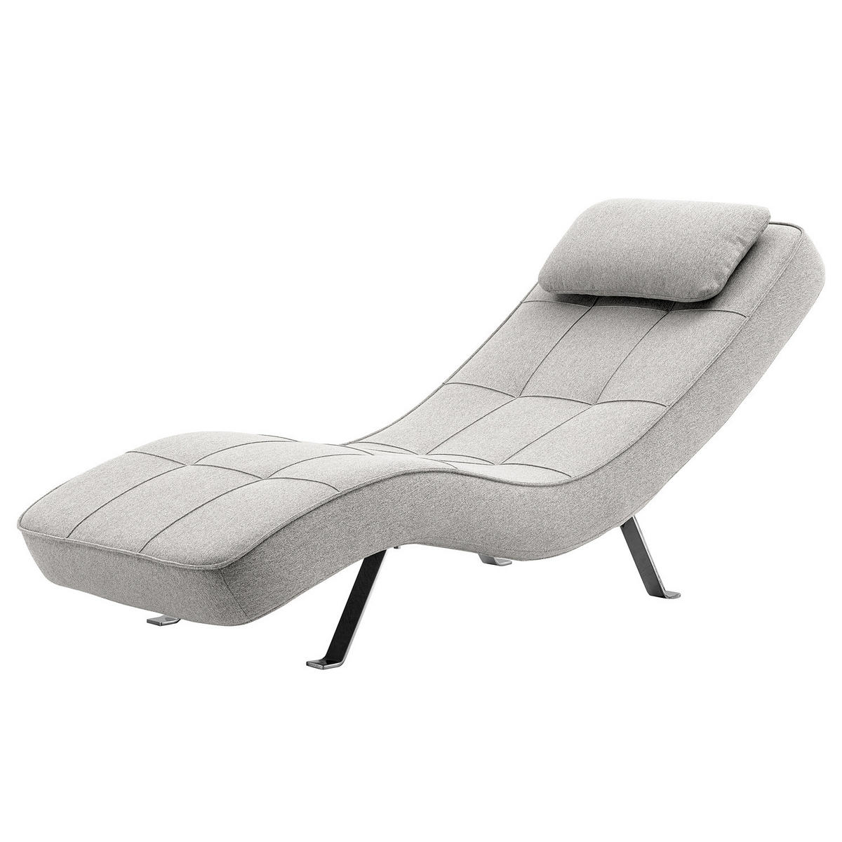 RELAXLIEGE - Chromfarben/Hellgrau, Textil (70/80/170cm) - home24