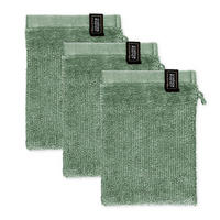 WASCHHANDSCHUH BAUMWOLLE SENSE 3ER SET - Grün, Textil (16/21cm) - Schöner Wohnen