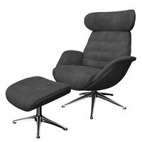 RELAXSESSEL - Anthrazit, Textil/Metall (90/107/90cm) - home24