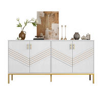 SIDEBOARD 160/40/80.5 cm Weiß mit Holzmaserung aus MDF mit 4 Türen - Weiß, Holzwerkstoff (40/80.5/160cm) - OKMYHOME