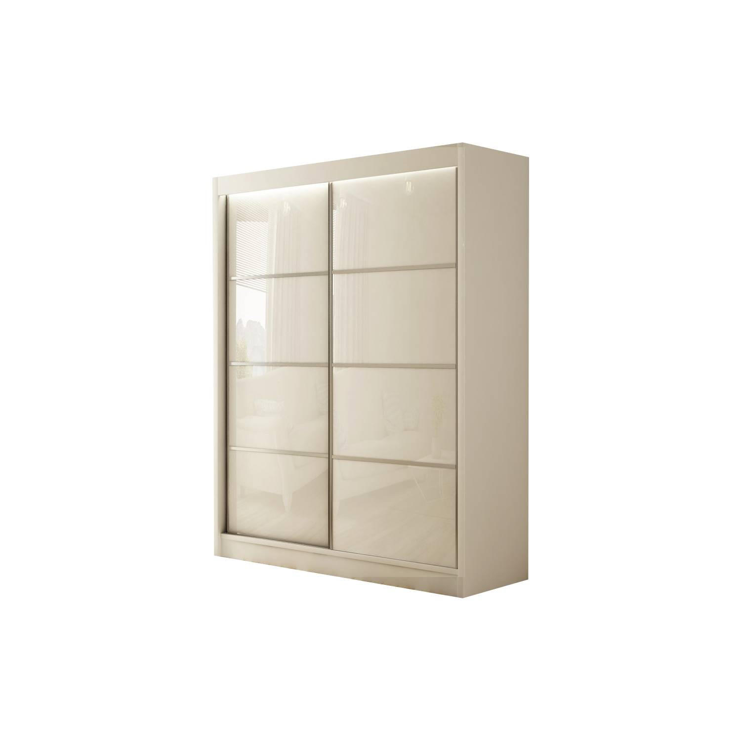 SCHIEBETÜRENSCHRANK TIPI III - Weiß, Holzwerkstoff (120/215/61cm) - Meblini