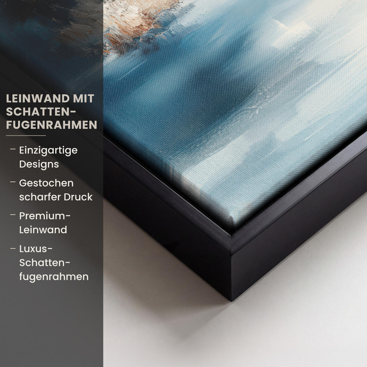 LEINWAND Bilder mit Rahmen - Wald – Winter – Natur – Abstrakt – Schnee - 30x40 - Weiß, Textil (30/40cm) - MuchoWow