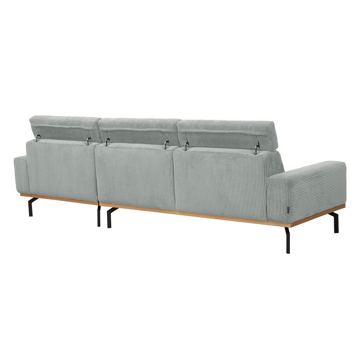 SOFA mit Longchair rechts Katrien Cordstoff silber - Silberfarben, Kunststoff (135/280cm) - 58aufmkessel