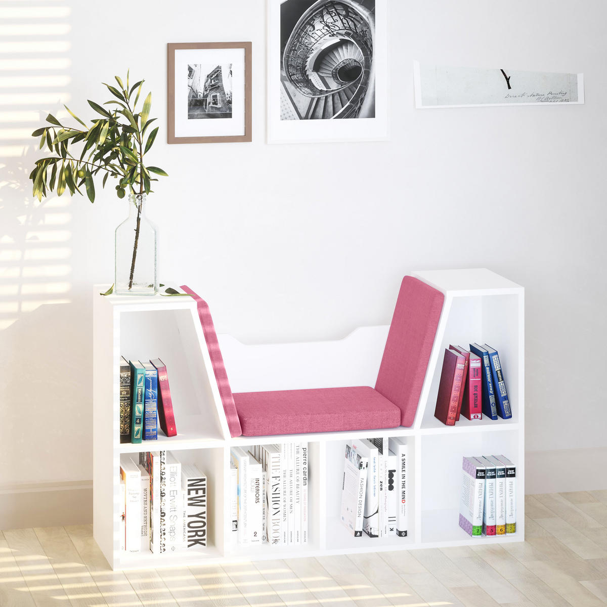 KINDERREGA DE-15470 102/30/61 cm, 6 Fächer Rosa - Pink, Holzwerkstoff (102/61/30cm) - ComfortXL