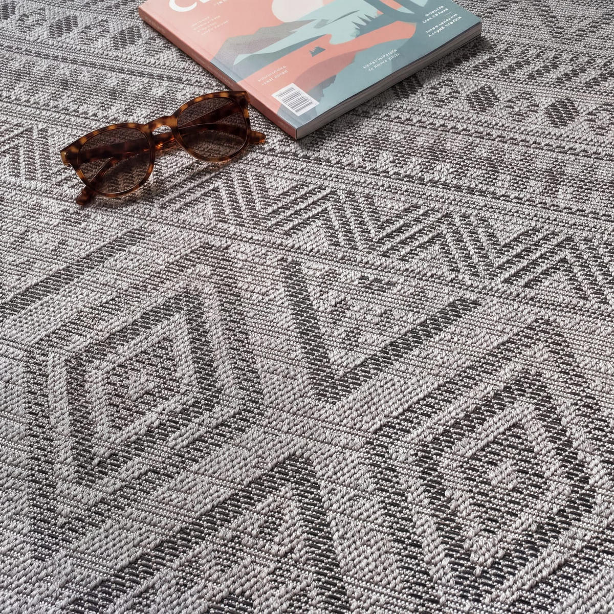 OUTDOORTEPPICH 80/80 cm Vermont 184 - Anthrazit, Kunststoff (80/80cm) - Paco Home