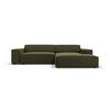 MODULARES-ECKSOFA rechts Jodie aus Samt grün 3 Sitzplätze - Grün, Textil (166/224cm) - Micadoni
