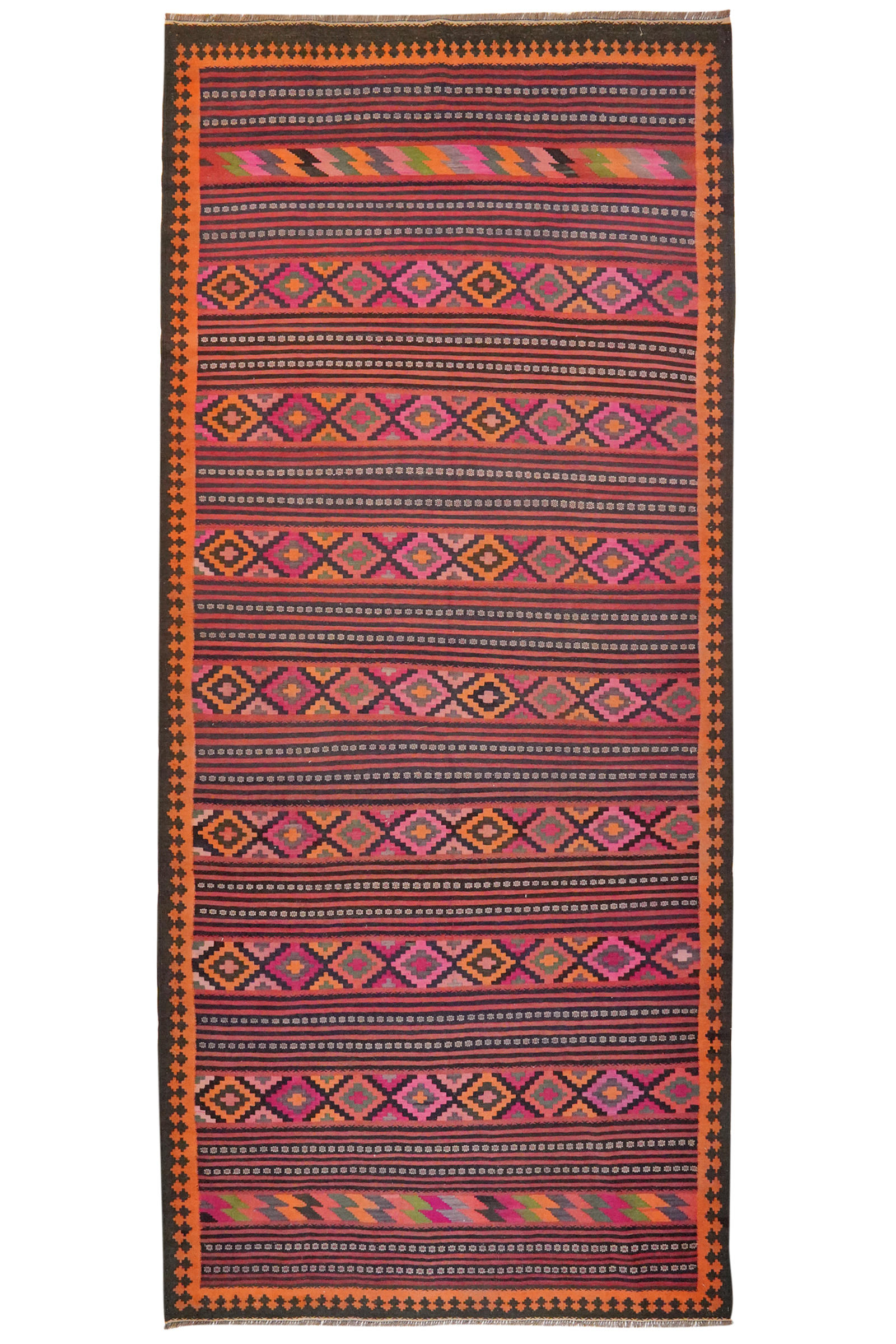 HANDWEBTEPPICH Kelim Kordi Old Mehrfarbig 390/170 cm Schurwolle - Multicolor, Textil (170/390cm) - Looma