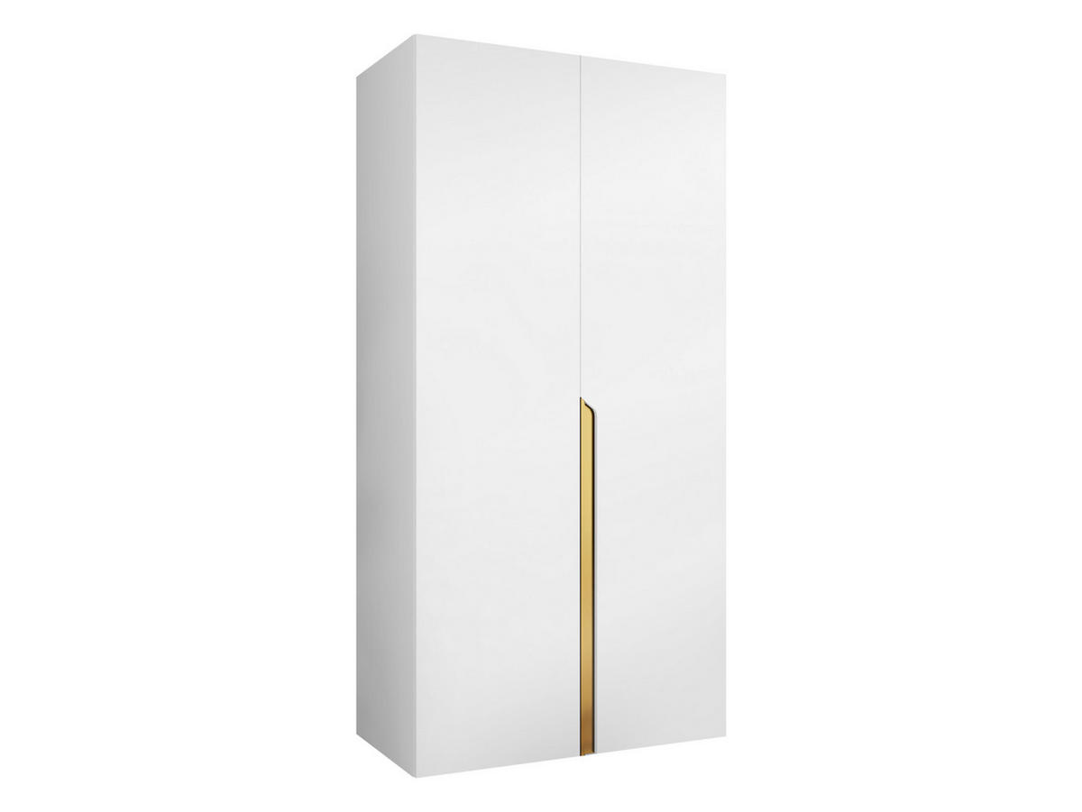 DREHTÜRENSCHRANK Mila I 100 - Goldfarben/Schwarz, Holzwerkstoff/Kunststoff (100/202/52cm) - MIRJAN24