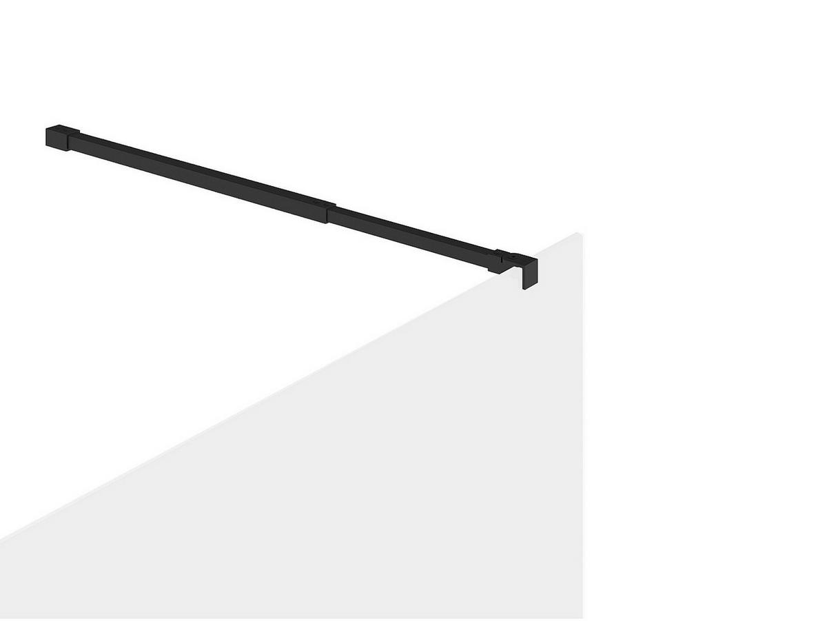 DUSCHTRENNWAND Seitenwand italienische Dusche - 120 x 200 cm - Schwarz matt - DAREN - Schwarz, Metall (120/200cm) - Vente-Unique