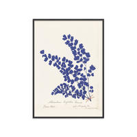 POSTER mit Rahmen Wild Apple - Botanical Fern III Blue - Blau/Schwarz, Holz/Papier (70/100cm) - Poster&Frame