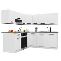 KÜCHENZEILE Italia 6 360 cm, mit Arbeitsplatten, Weiß Matt - Weiß, Holz (360/143/60cm) - B BELINI GROUP