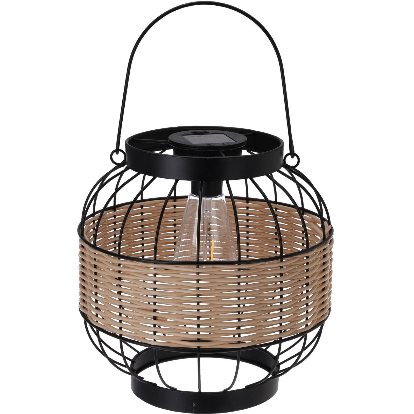 SOLARLATERNE Geflochten Ø 24/24 cm - Braun, Metall (24/24/24cm) - Home Styling Collection