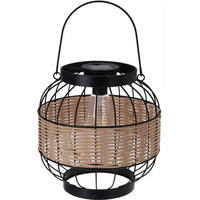 SOLARLATERNE Geflochten Ø 24/24 cm - Braun, Metall (24/24/24cm) - Home Styling Collection